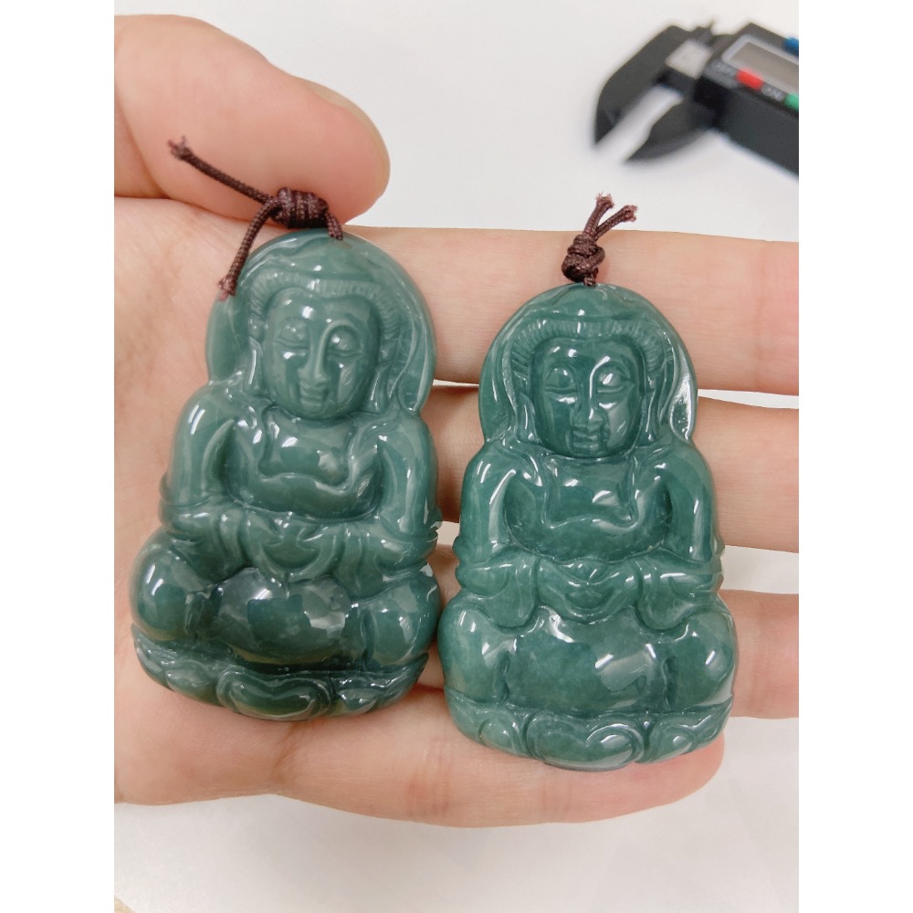 觀音馬祖 瓜料玉牌-細節圖9