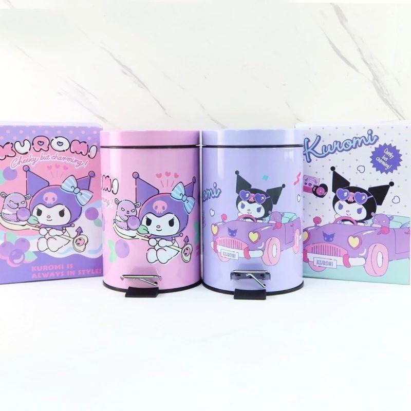 酷洛米 庫洛米 KUROMI 三麗鷗SANRIO正版授權，踏式垃圾桶 馬口鐵 腳踏式垃圾桶  紙屑桶 居家收納』-細節圖2