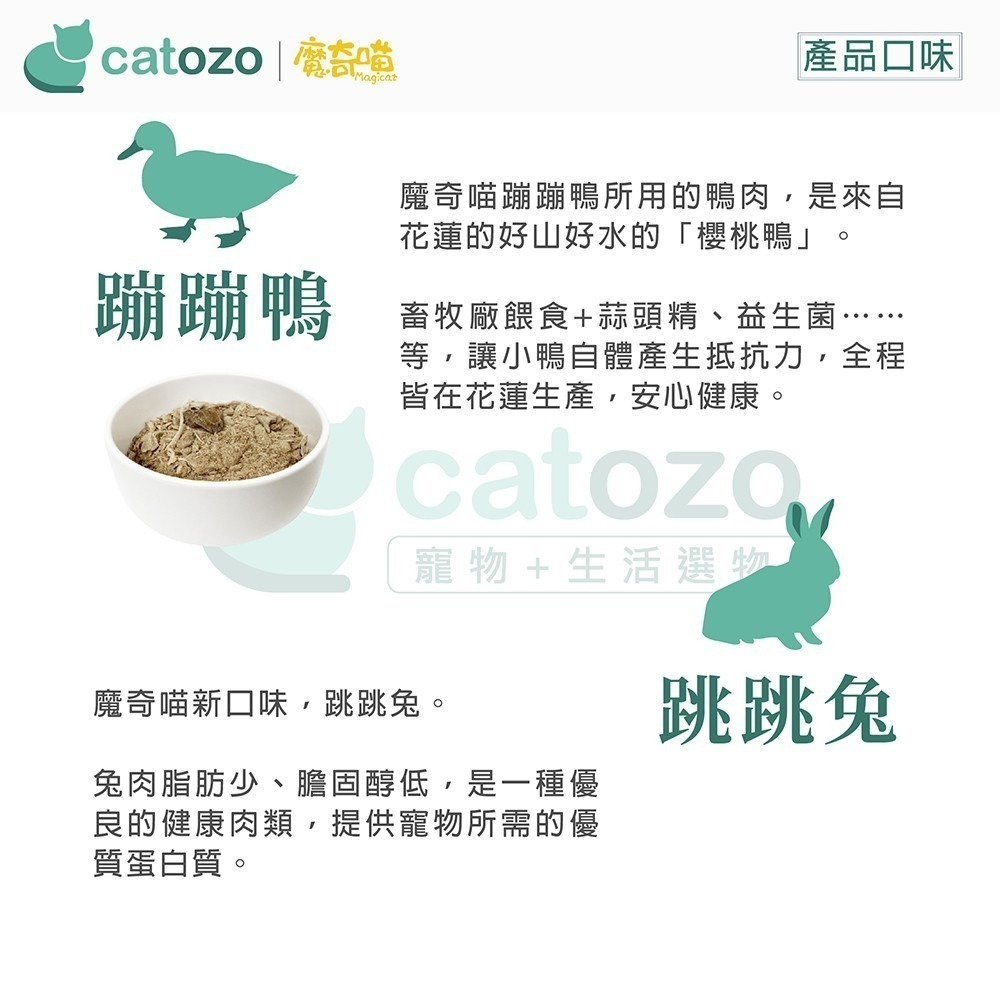 【Catozo】魔奇喵 魔法凍乾- 冷凍乾燥主食餐 隨手包 15G 跑跑雞/溜溜魚/奔奔牛/火火雞/蹦蹦鴨/跳跳兔-細節圖5