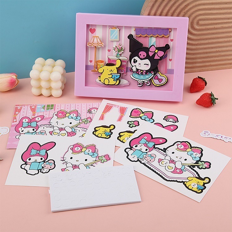 ⭐⭐忻宸小鋪⭐⭐【HC2432】3D立體相櫃黏貼畫│免剪裁│手工DIY│美感培養│奬勵小禮物 (款式隨機出貨)-細節圖2