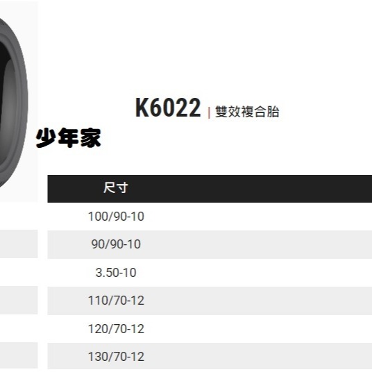 《少年家》KENDA 建大 K6022 雙效胎 110/70-12 47L-細節圖2