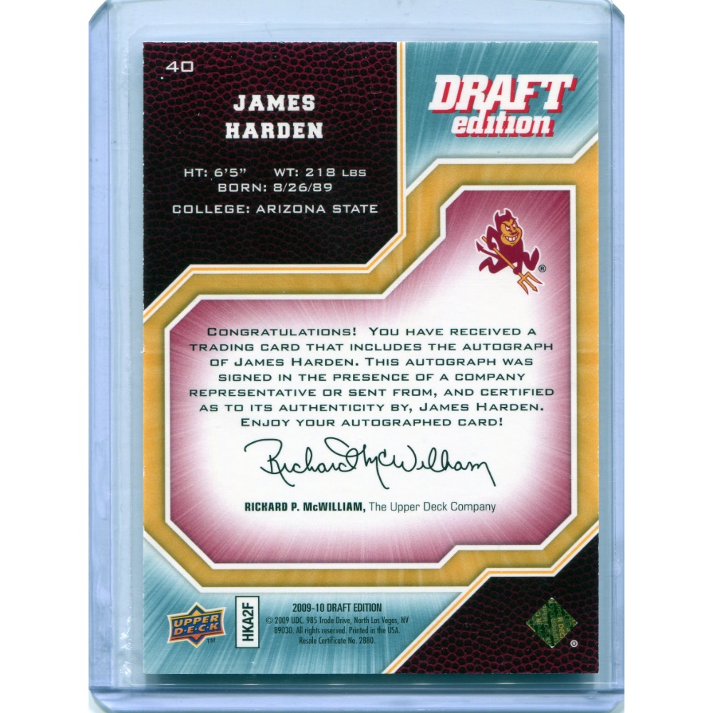 James Harden 2009 新人限量簽名卡 （親筆簽名）哈登-細節圖2