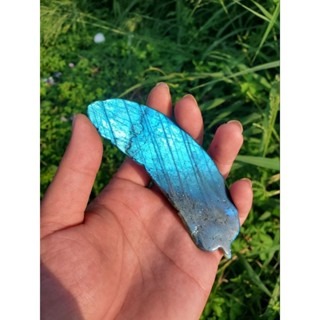 魔鬼藍拉長羽毛 魔鬼藍 拉長石 礦標 擺件-細節圖2