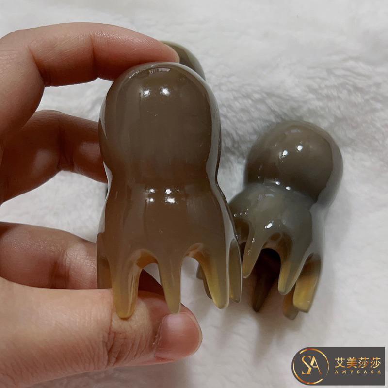 艾美莎莎（滿額送A醇精華液）精品特大號 牛角八爪魚 撥筋棒 牛角小雪人刮痧板 章魚頭療梳 臉刷面部按摩刷 撥筋棒 刮痧棒-細節圖4