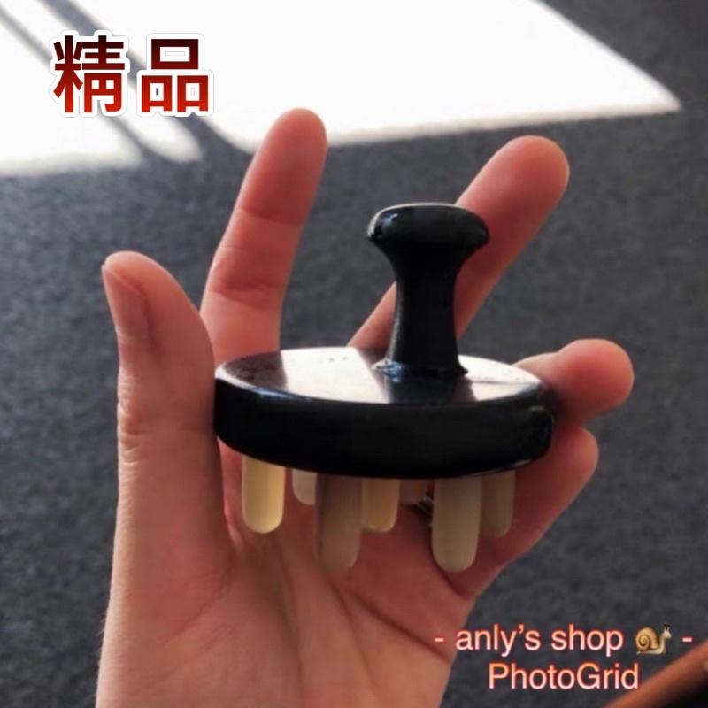 艾美莎莎💞台灣現貨 高檔 牛角刮痧板 全牛角盤 按摩器 洗頭梳 頭療梳 頭部按摩刮痧 GuashaMassageTool-細節圖6