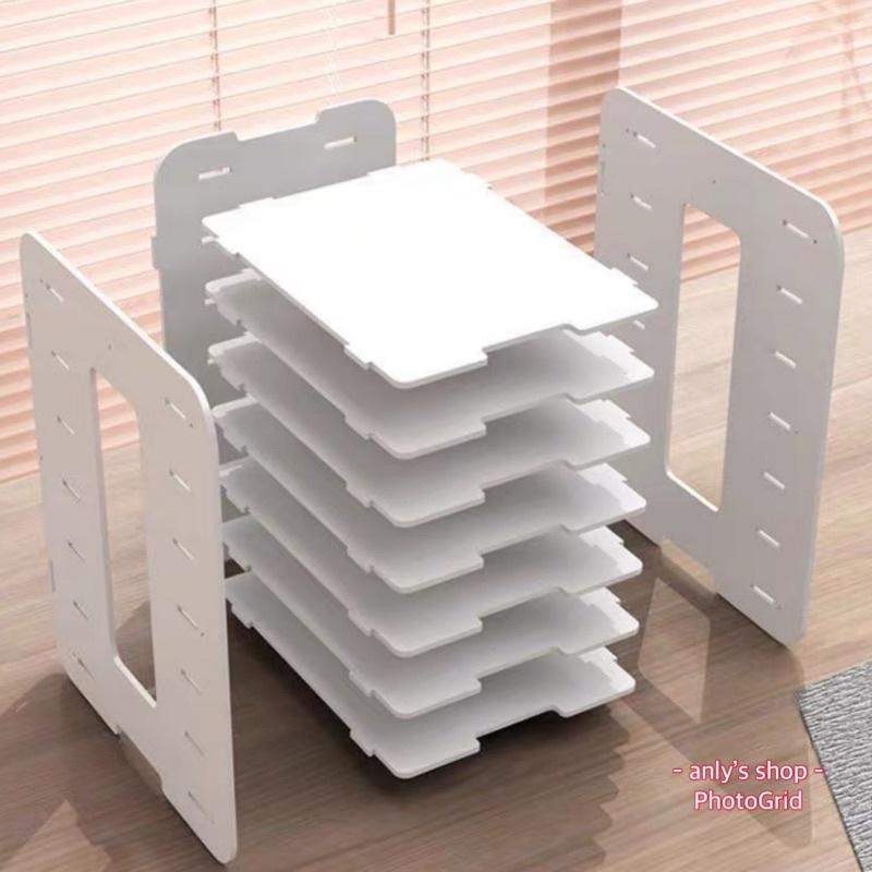 【艾美莎莎】 現貨 送筆筒 七層文件架 可橫放A4資料 文件架子多層置物架桌面文件收納架a4資料架文件夾收納文件架文件櫃-細節圖9