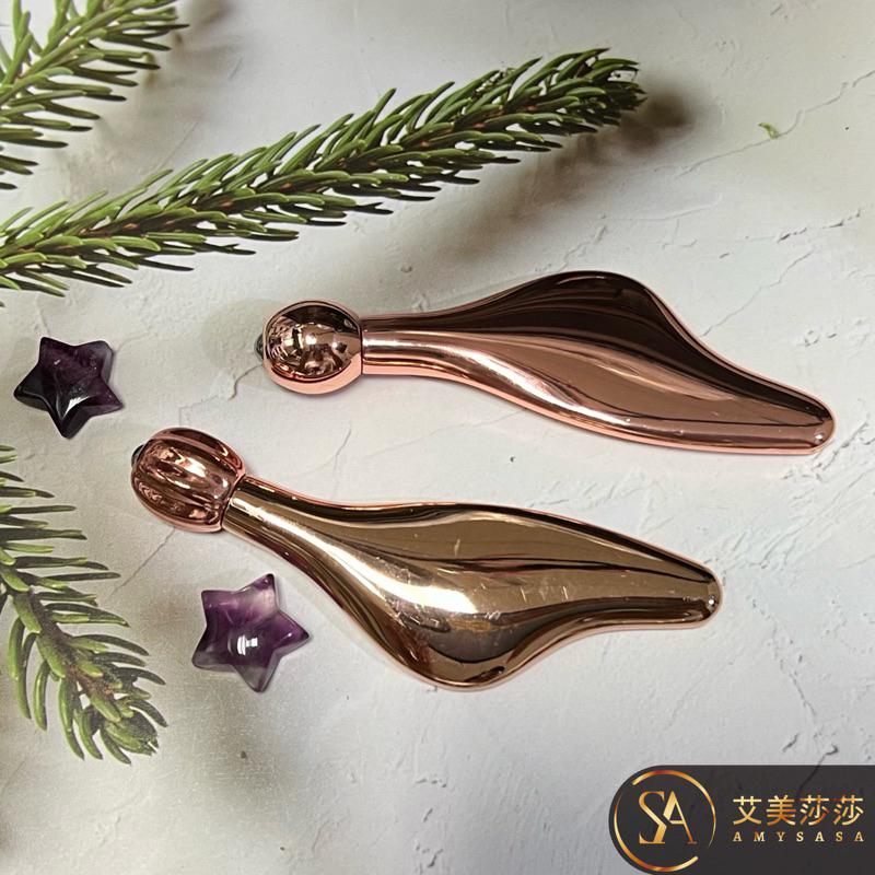 艾美莎莎（送A醇精華液）臉部按摩器 金屬 3D滾輪按摩儀 臉部按摩棒刮痧板 臉部按摩滾輪 按摩滾輪 眼周按摩棒刮痧板-細節圖3