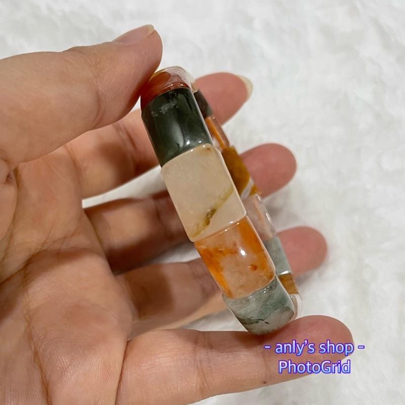 台灣現貨免運15mm天然多寶水晶手排❤️紅兔毛 白兔毛 黃兔毛 鈦晶 粉水晶 紫水晶 白水晶 綠髮晶 紅兔毛-細節圖2