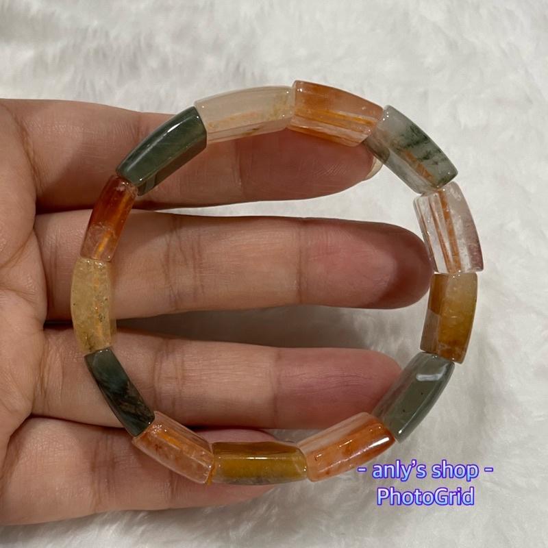 台灣現貨免運15mm天然多寶水晶手排❤️紅兔毛 白兔毛 黃兔毛 鈦晶 粉水晶 紫水晶 白水晶 綠髮晶 紅兔毛-細節圖3