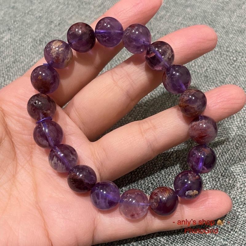 現貨 11mm 此商品 紫幽靈❤️紫幽 手珠 手串 手鍊 三圈 天然水晶 異象水晶 紫幽靈 幽靈手串 紫幽靈 紫幽靈手鍊-細節圖3