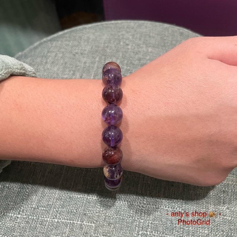 現貨 11mm 此商品 紫幽靈❤️紫幽 手珠 手串 手鍊 三圈 天然水晶 異象水晶 紫幽靈 幽靈手串 紫幽靈 紫幽靈手鍊-細節圖5