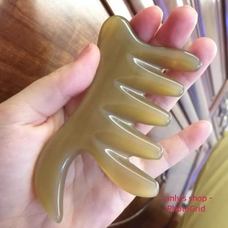艾美莎莎💞精品特大號 牛角鳳尾梳 全身經絡按摩梳 經絡按摩板 經絡刮痧板 牛角按摩梳 刮痧按摩器 萬用梳 撥筋棒 牛角梳-細節圖4