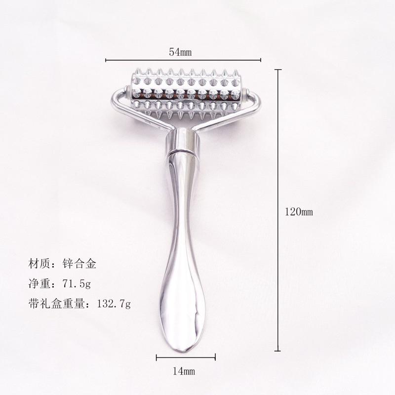 艾美莎莎💞台灣現貨 微針滾輪導入儀  刮痧按摩棒 滾珠刮痧按摩棒 臉部按摩 刮痧 瘦臉美容儀 頭皮滾珠按摩棒 按摩棒金屬-細節圖7