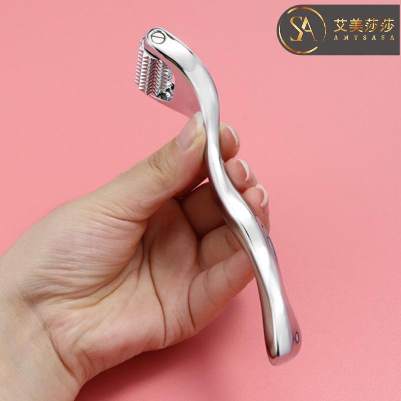 艾美莎莎（滿額送A醇精華液）3D瘦臉儀 面部提拉 精華液導入儀 眼部臉部按摩器 珀萊雅 小法拉刮痧板 金屬刮痧板 按摩器-細節圖8
