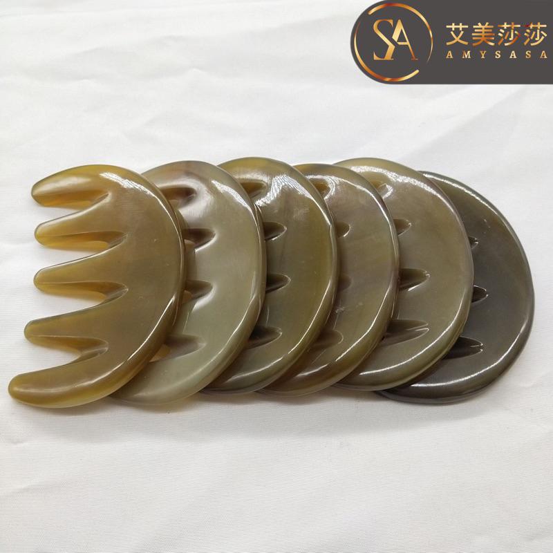 艾美莎莎💞現貨牛角五齒梳 牛角梳子 頭部按摩爪 頭皮梳 頭皮按摩刷 頭皮刷 頭皮按摩 五齒梳 洗頭梳 頭療梳 牛角刮痧板-細節圖6