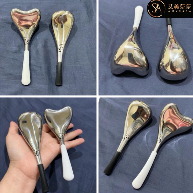 艾美莎莎💞現貨小紅書爆款 不銹鋼冰球 3D瘦臉儀 面部提拉 眼部臉部按摩器 小法拉刮痧板 金屬 按摩器 冰導 冰槌按摩儀-細節圖5