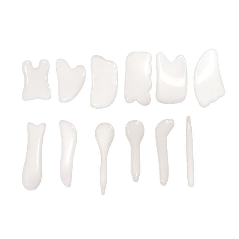 艾美莎莎（滿額送A醇精華液）白玉刮痧板 玉石刮痧板按摩器 水晶玉石眼臉 面部 按摩刮痧GuashaMassageTool-細節圖2