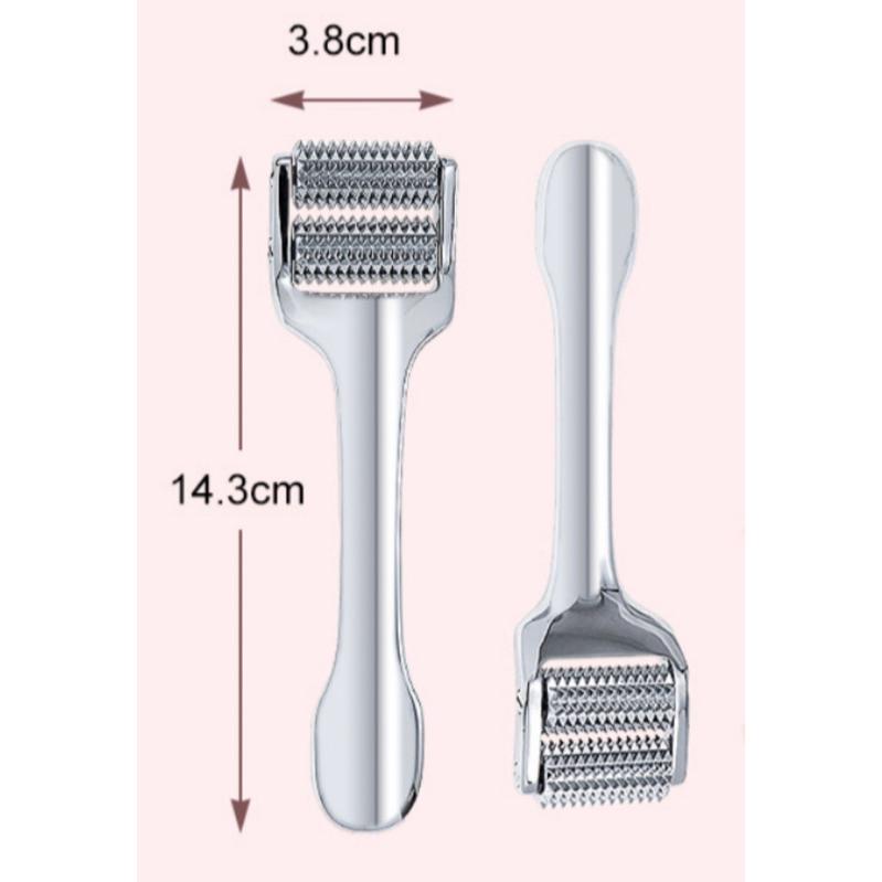 艾美莎莎💞現貨 靜音款 微針滾輪導入儀  按摩滾輪 刮痧板 臉部刮痧板 臉部滾輪 按摩器 刮痧板 頭皮滾針按摩棒 金屬-細節圖6