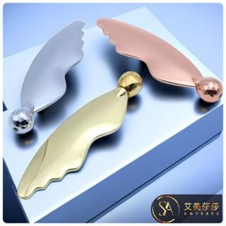 艾美莎莎💞現貨 韓國 撥筋按摩棒 空姐 面部提拉按摩 刮痧按摩 精華液導入儀 眼部臉部按摩器 空姐 按摩棒 金屬 刮痧板-細節圖4