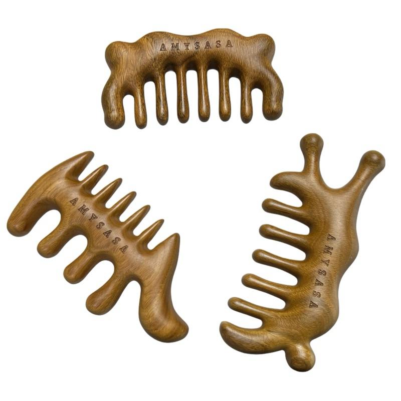 艾美莎莎💞現貨 龍飾品 綠檀木 頭部經絡生髮梳子 按摩 梳子 頭皮按摩梳 經絡按摩梳 按摩梳子 綠檀按摩梳 頭皮按摩梳-細節圖2