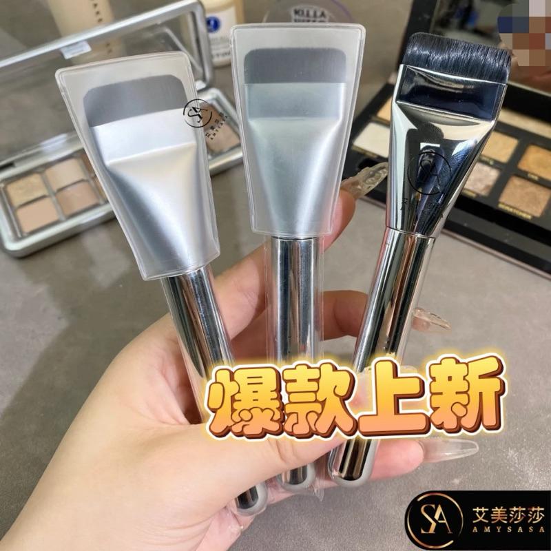 艾美莎莎💞現貨 空姐 粉底刷 一字型 面膜刷 韓國wakemake同款 粉底刷一字型不吃粉扁平頭無痕底妝面膜刷遮瑕專用刷-細節圖3