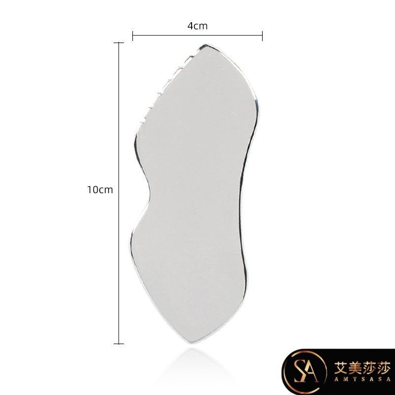 艾美莎莎💞現貨 特價 靜音款 304 不銹鋼臉部雙滾輪按摩刮痧板 不銹鋼筋膜刀 按摩器 刮痧小物 臉部拉提滾輪按摩 金屬-細節圖4