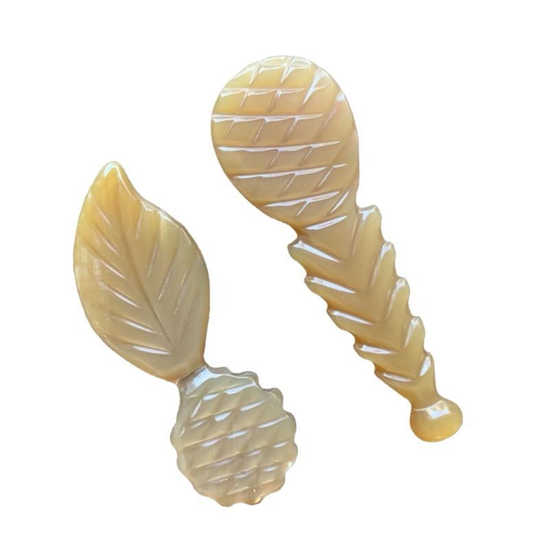 艾美莎莎💞現貨 牛角撥筋刀 牛角按摩刮痧 撥筋棒 牛角撥筋棒 臉部按摩 臉部撥筋 牛角刮痧棒 牛角刮痧 Y型牛角撥筋棒-細節圖2