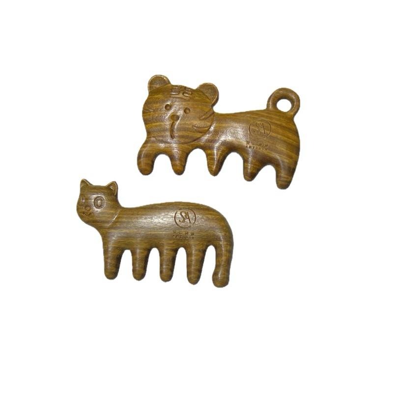 艾美莎莎💞現貨 綠檀木梳 撥筋棒 鼻子按摩 鼻翼按摩臉部按摩器 迎香穴 鼻樑按摩 刮鼻子 按摩梳 刮痧器 頭部頭療刮痧-細節圖2