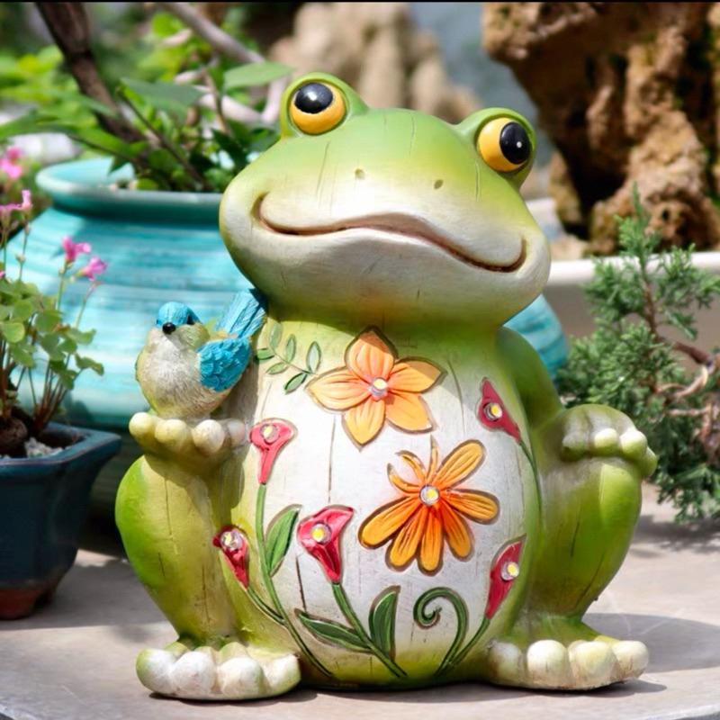 現貨 太陽能 特大號可愛青蛙燈 戶外花園庭院裝飾燈 多肉擺件庭 院造景佈置 多肉飾品 多肉造景-細節圖3