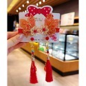 【台灣賣家24H出貨】新年髮夾 兒童髮夾 喜氣髮夾 紅色髮夾 新年飾品 兒童髮飾 過年節慶 中國風髮飾 蝴蝶結流蘇髮夾-規格圖6