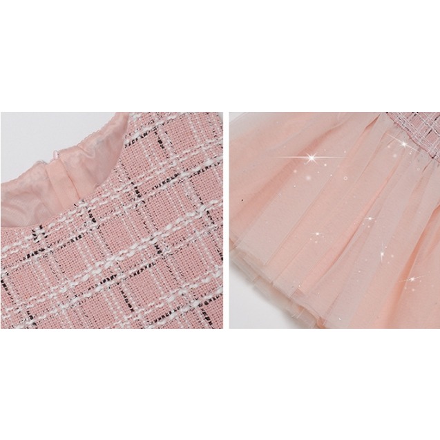 【台灣賣家24H出貨】女童秋裝新款小香風紗裙套裝兒童洋氣時尚 小女孩長袖套裝蓬蓬裙 過年女童兩件式套裝背心連身裙小外套-細節圖9