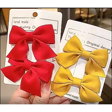 🍓小雨媽的童言童語🍓現貨~新款蝴蝶結髮夾韓國兒童女童寶寶公主側邊可愛髮卡夹子髮飾頭飾-細節圖4