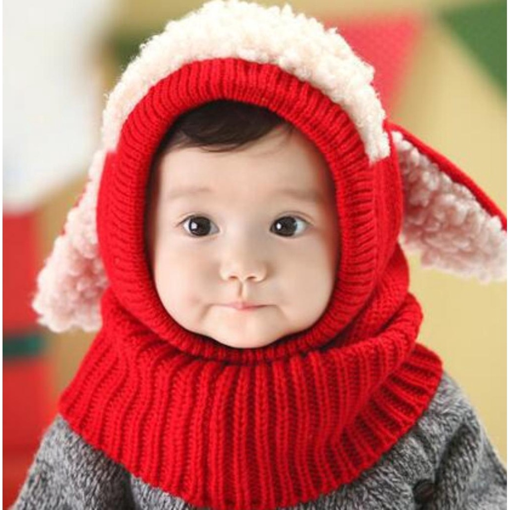 【台灣賣家24H出貨】嬰幼兒毛帽 6-12個月 男女童毛線帽 兒童造型毛帽圍脖 毛線婴幼兒披肩圍脖-細節圖3