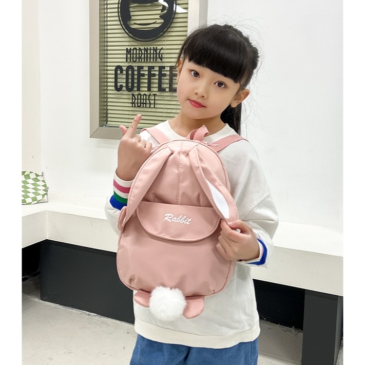 【台灣賣家24H出貨】卡通可愛兒童雙肩包 幼兒園小孩輕便小背包 3-6歲兒童帆布出行包 兔子背包 兔耳朵雙肩包 後背包-細節圖2