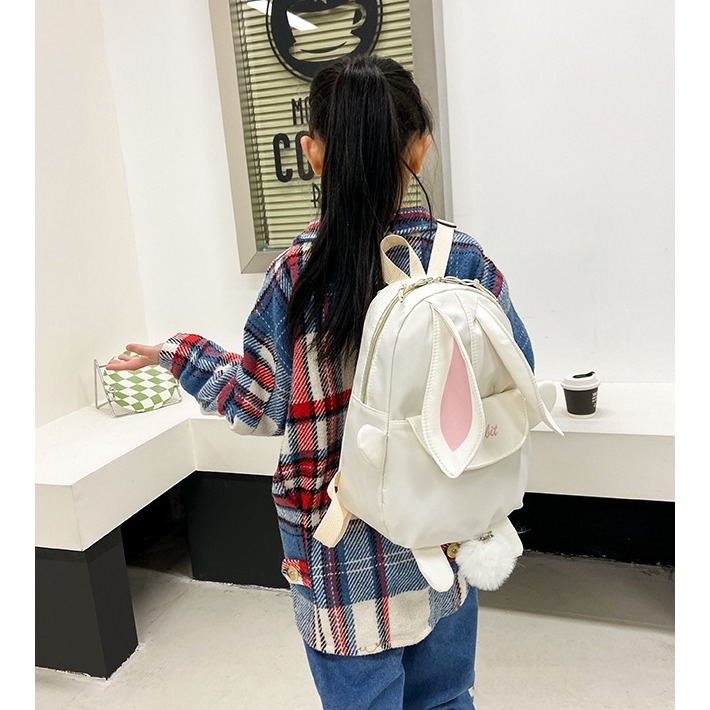 【台灣賣家24H出貨】卡通可愛兒童雙肩包 幼兒園小孩輕便小背包 3-6歲兒童帆布出行包 兔子背包 兔耳朵雙肩包 後背包-細節圖4