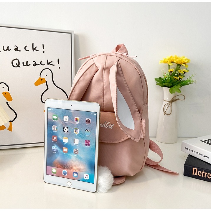 【台灣賣家24H出貨】卡通可愛兒童雙肩包 幼兒園小孩輕便小背包 3-6歲兒童帆布出行包 兔子背包 兔耳朵雙肩包 後背包-細節圖6