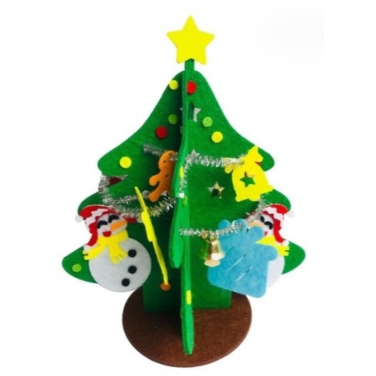 【台灣賣家24H出貨】耶誕節 聖誕節 手工 DIY 拼貼 不織布 鈴鐺 耶誕樹 聖誕樹 創意 美勞 材料包 派對 佈置-細節圖5