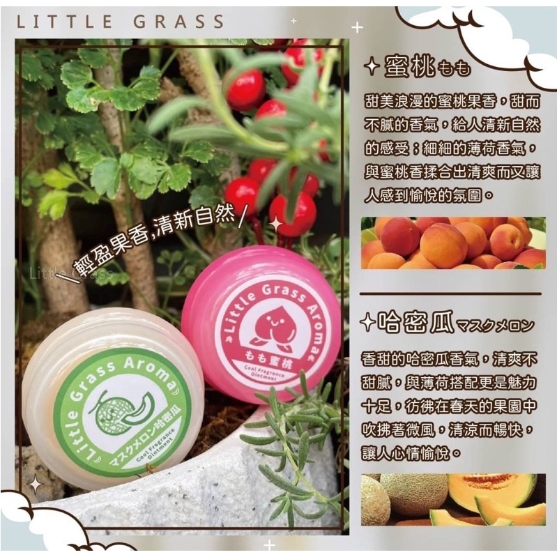 🍓小雨媽的童言童語🍓居家必備~Little Grass 香氛舒緩水潤軟膏/精油軟膏/香甜果香水潤軟膏 蚊蟲咬傷 舒緩-細節圖2