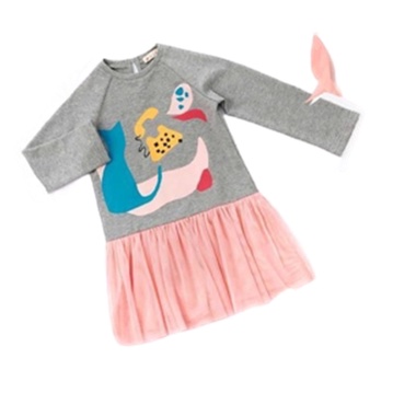 【台灣賣家24H出貨】女童連身裙 秋季洋裝 長袖洋裝 公主裙 公主風洋裝 圓領長袖洋裝 紗裙洋裝 休閒連身裙 小童連身裙-細節圖3