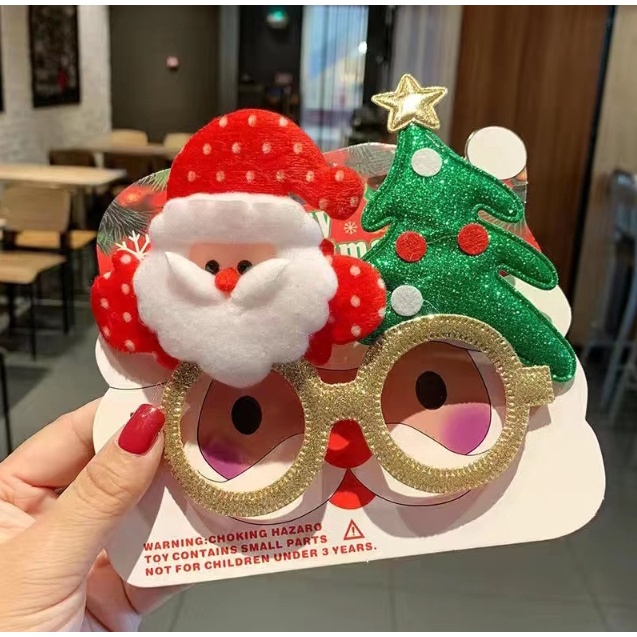 【台灣賣家24H出貨】聖誕裝飾眼鏡鏡框 成人兒童聖誕禮物 派對創意眼鏡框 可愛聖誕眼鏡架 拍照道具 聖誕派對 搞怪眼鏡框-細節圖3