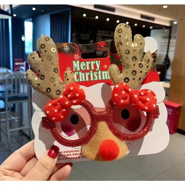 【台灣賣家24H出貨】聖誕裝飾眼鏡鏡框 成人兒童聖誕禮物 派對創意眼鏡框 可愛聖誕眼鏡架 拍照道具 聖誕派對 搞怪眼鏡框-細節圖8