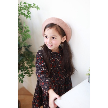 【台灣賣家24H出貨】秋冬新款現貨 歐風花卉洋裝 中小童長袖洋裝 鄉村風洋裝 碎花洋裝 女童洋裝 短絨洋裝 長袖連身裙-細節圖5