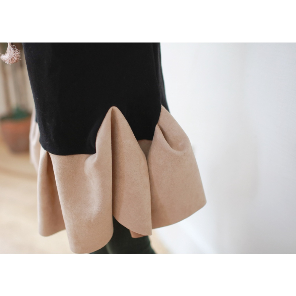 【台灣賣家24H出貨】秋冬洋裝現貨 女童長袖洋裝 女童長袖連身裙 女童領巾洋裝 女童領巾連身裙-細節圖3