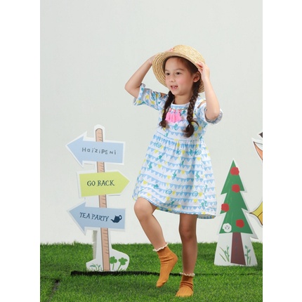 🍓小雨媽的童言童語🍓品牌童裝~現貨愛麗絲系列親子裝露肩洋裝露肩連身裙兒童洋裝女童洋裝中小童洋裝連身洋裝-細節圖4