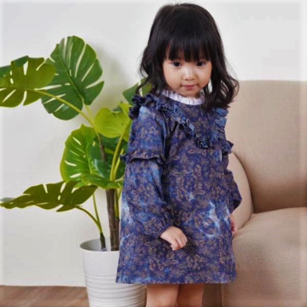 【台灣賣家24H出貨】現貨女童長袖洋裝 長袖連身裙 牛仔印花長袖洋裝 牛仔印染長袖連身裙 中小童長袖洋裝-細節圖3