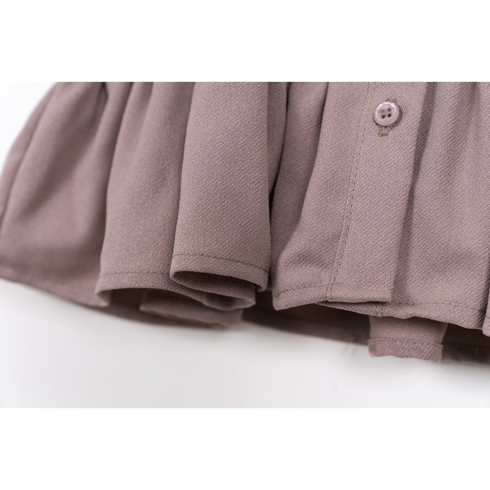 【台灣賣家24H出貨】現貨女童長袖洋裝 長袖連身裙 中小童刺繡連身裙 韓版女童洋裝 前開扣洋裝 薄長袖連身裙-細節圖6