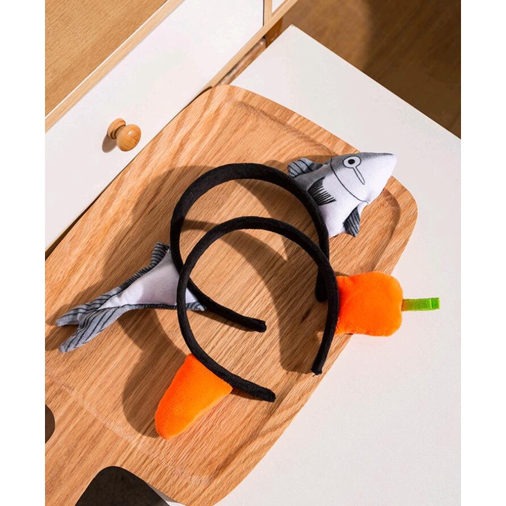 🍓小雨媽的童言童語🍓現貨~網紅新款可愛胡蘿蔔造型髮箍搞怪鱼頭造型箍髮箍穿頭鹹魚造型女童成人頭飾-細節圖2