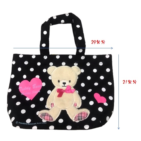 【台灣賣家24H出貨】外銷日本熊熊帆布包 可愛熊手提帆布包 便當包  日式便當包 媽媽包 帆布包 手提包 兒童便當袋-細節圖2