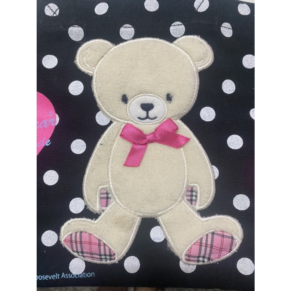 【台灣賣家24H出貨】外銷日本熊熊帆布包 可愛熊手提帆布包 便當包  日式便當包 媽媽包 帆布包 手提包 兒童便當袋-細節圖7