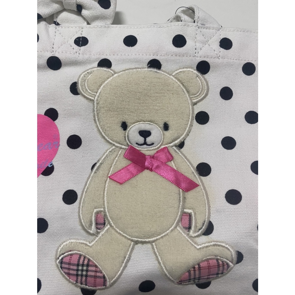 【台灣賣家24H出貨】外銷日本熊熊帆布包 可愛熊手提帆布包 便當包  日式便當包 媽媽包 帆布包 手提包 兒童便當袋-細節圖8